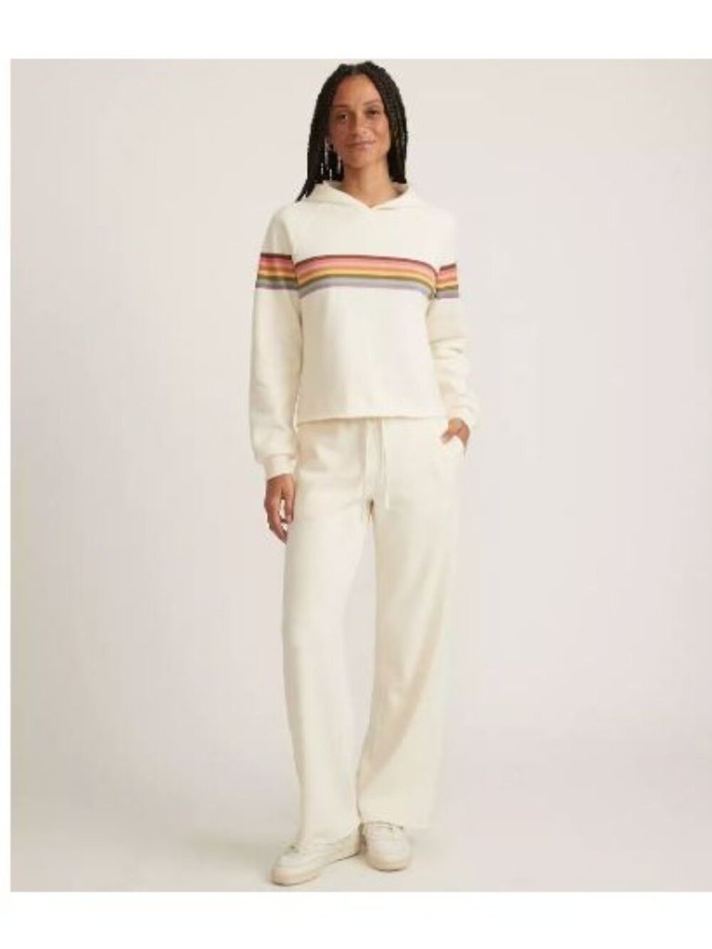 Marine Layer Women's Anytime Wide Leg Sweatpants Medium Off White MSRP$88 - Picture 3 of 10